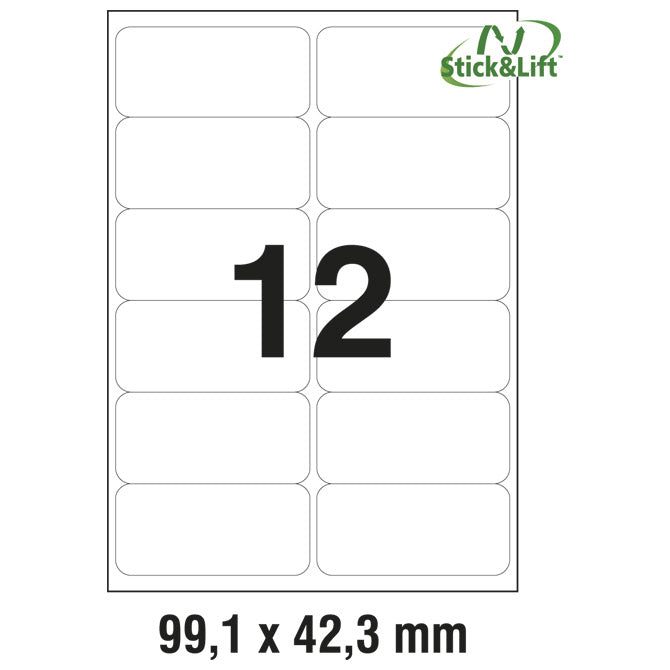 ETIKETE ILK  99,1X42,3MM ODLJEPLJIVE PK25L ZWECKFORM L4743REV-25