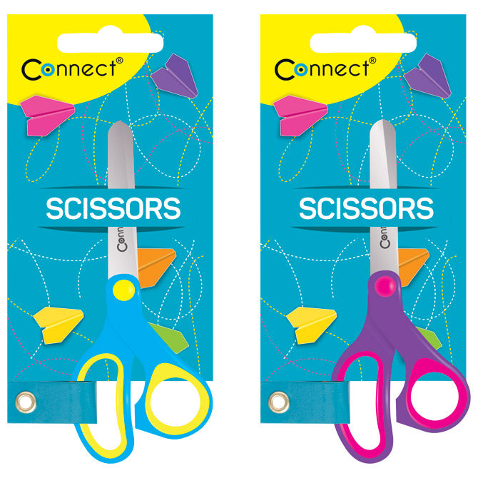 ŠKARE ŠKOLSKE 13CM OBLE S MJERILOM CONNECT SORTIRANO BLISTER