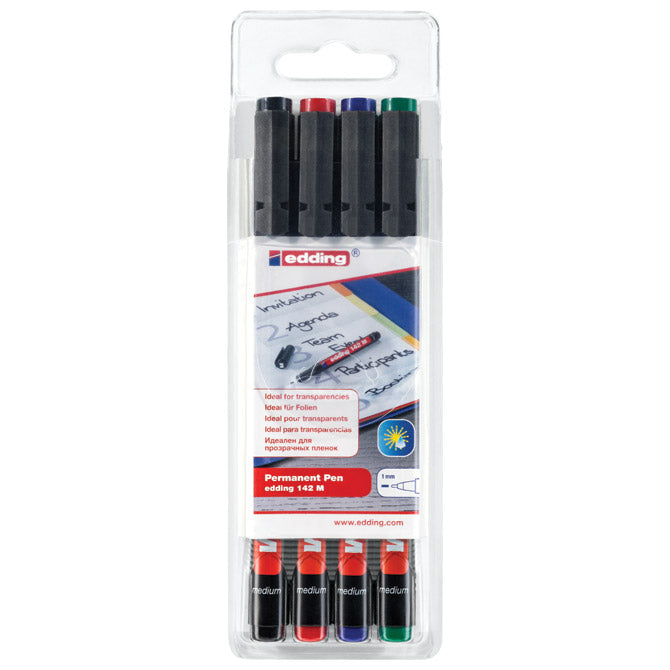MARKER OHP PERMANENTNI 1MM EDDING 142 M/4 S BLISTER
