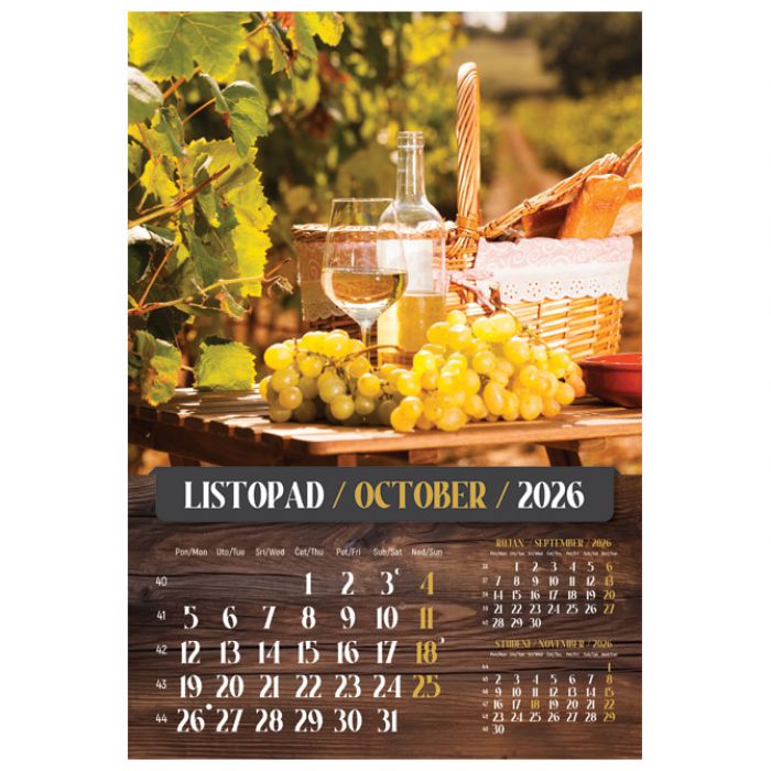 KALENDAR "VINO 2026" 13 LISTOVA, SPIRALA