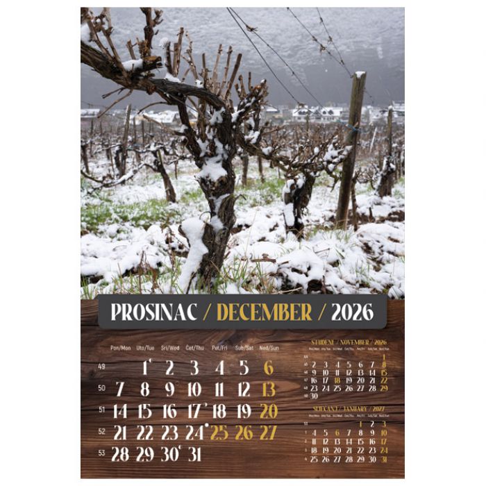 KALENDAR "VINO 2026" 13 LISTOVA, SPIRALA