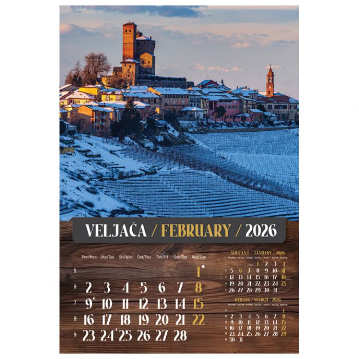 KALENDAR "VINO 2026" 13 LISTOVA, SPIRALA