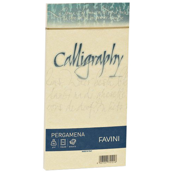 Kuverte 11x22 kaligrafija 90g pk25 favini oker