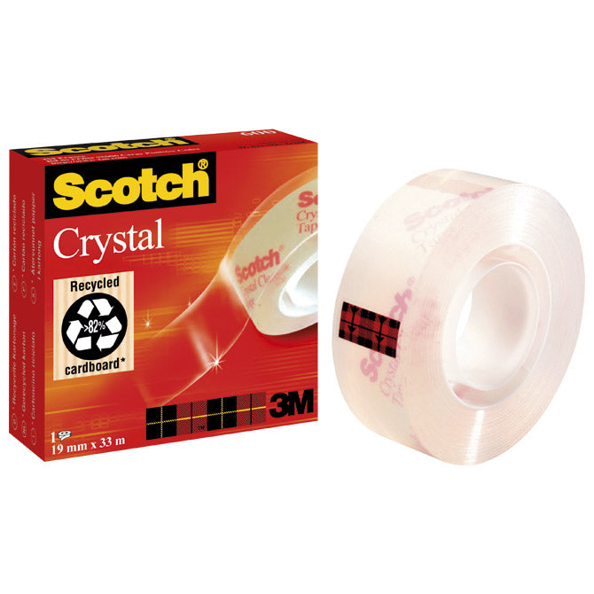 Lepilni trak neviden 19mm/33m scotch crystal-600 3m.
