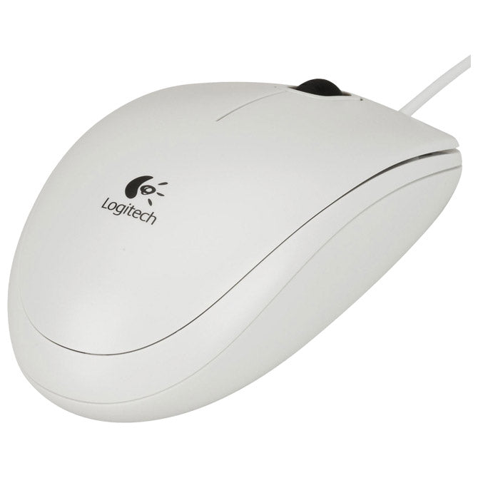 Miška usb 3gumbi optična žična b100 logitech bela