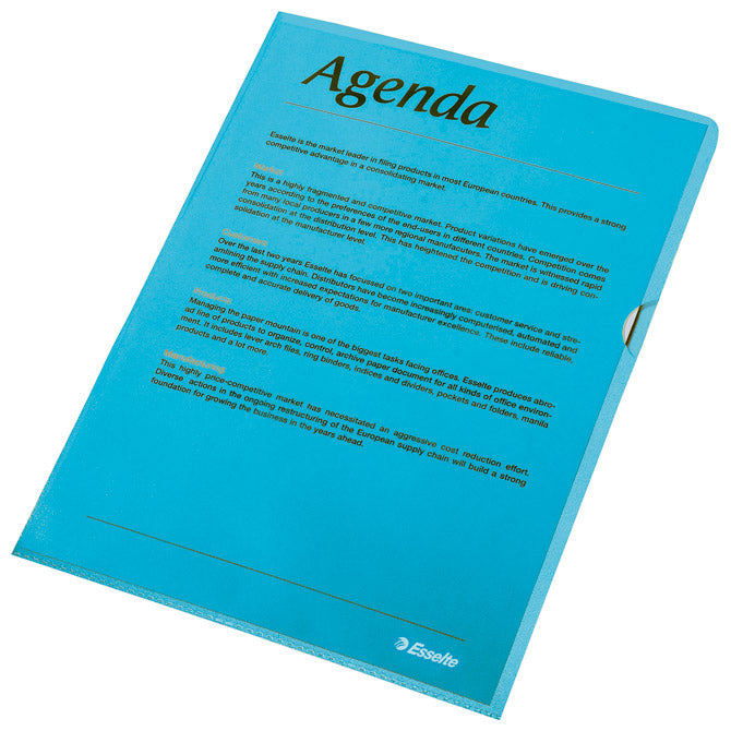 FASCIKL "L" 120MY PP A4 MAT COPY SAFE PK100 ESSELTE 54837 PLAVI