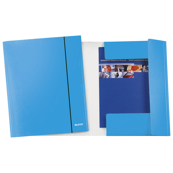 FASCIKL KLAPA S GUMICOM KARTON A4 WOW LEITZ 39830036 METALIK SVIJETLO PLAVI