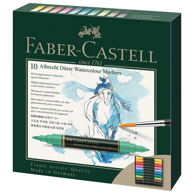 MARKER OBOSTRANI AKVAREL 10BOJA ALBRECHT DÜRER FABER CASTELL 160310 SORTIRANO