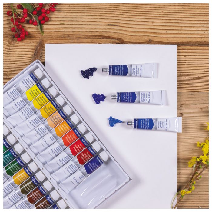 BOJA AKRILNA  12ML ALUMINIJSKA TUBA 24BOJE DESIGN JOURNEY STAEDTLER 8500 C24
