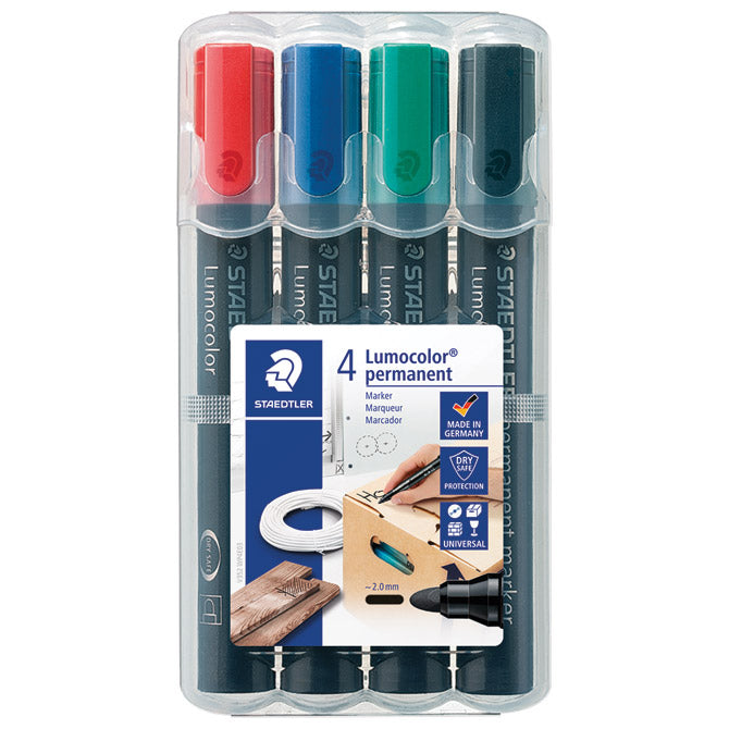 MARKER PERMANENTNI 2MM PK4 LUMOCOLOR STAEDTLER 352 WP4