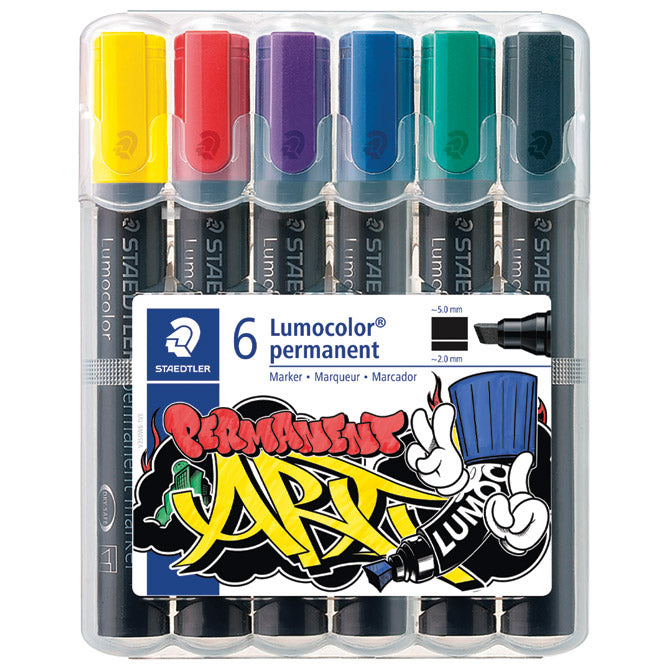 Marker permanentni 2-5mm pk6 Lumocolor Staedtler 350 WP6-1 sortirano blister