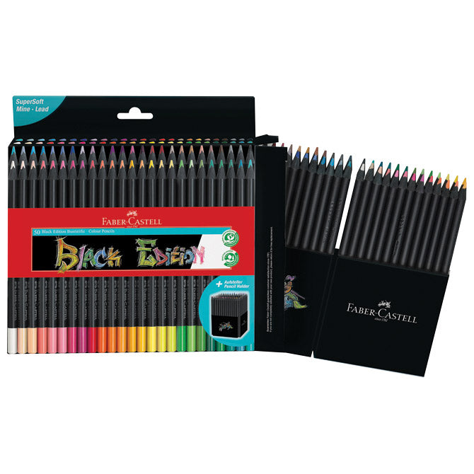 Boje drvene  50boja trokutaste black edition faber castell 116450 blister