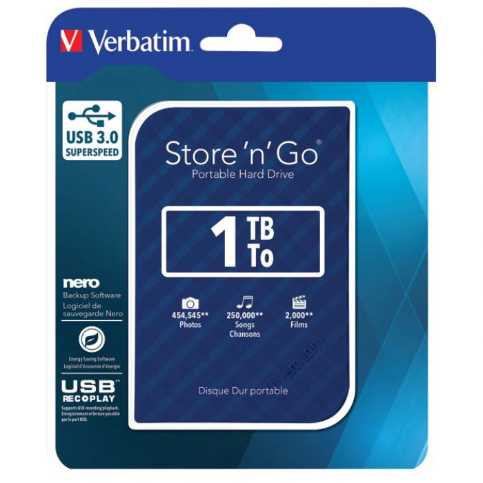 HARD DISK 2.5"     1TB USB 3.0 - 3D SURFACE VERBATIM 53200 PLAVI BLISTER