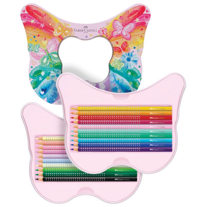BOJE DRVENE  20BOJA METALNA KUTIJA SPARKLE BUTTERFLY FABER CASTELL 201971