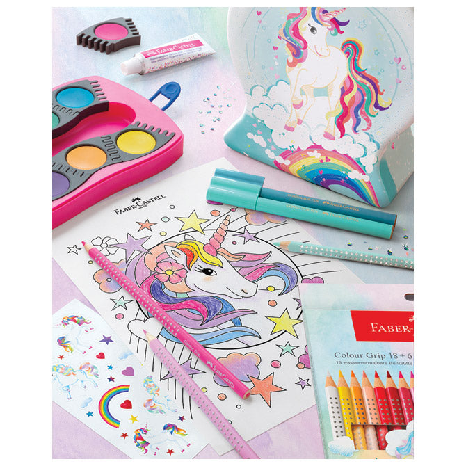 FLOMASTER ŠKOLSKI  33BOJE U METALNOJ KUTIJI CONNECTOR UNICORN FABER CASTELL 155544