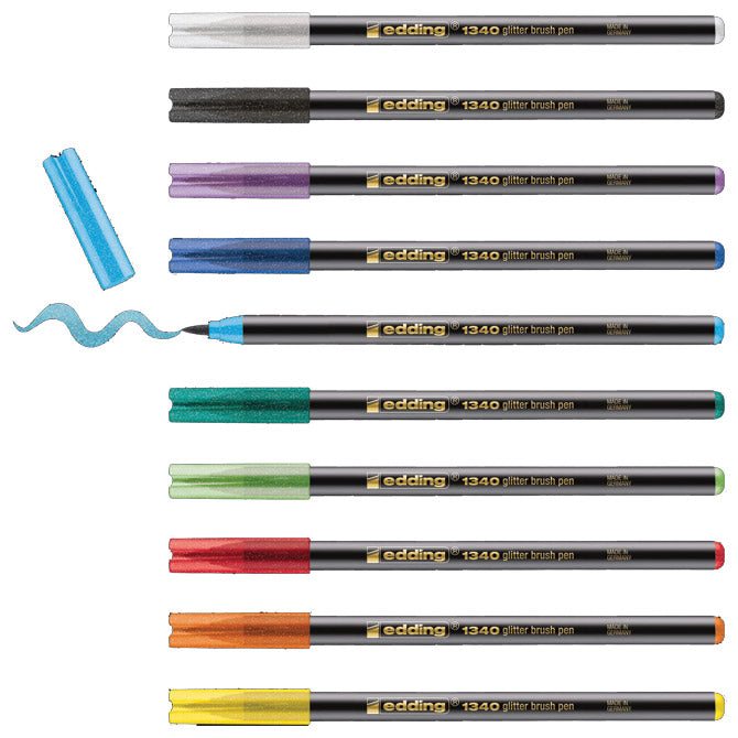 FLOMASTER BRUSHPEN 1-6MM 10BOJA GLITTER EDDING 1340/10 BLISTER
