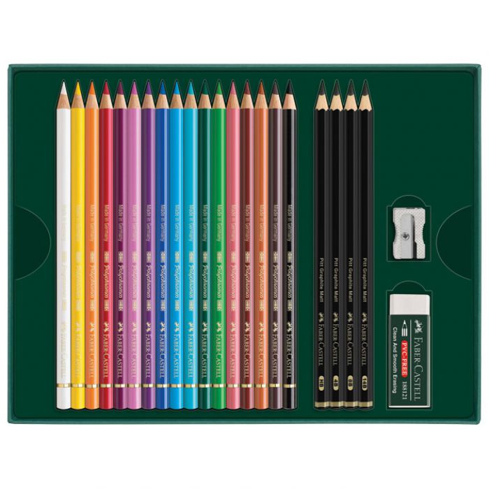 SET POLYCHROMOS & PITT GRAPHITE MATT PK23 FABER CASTELL 210052