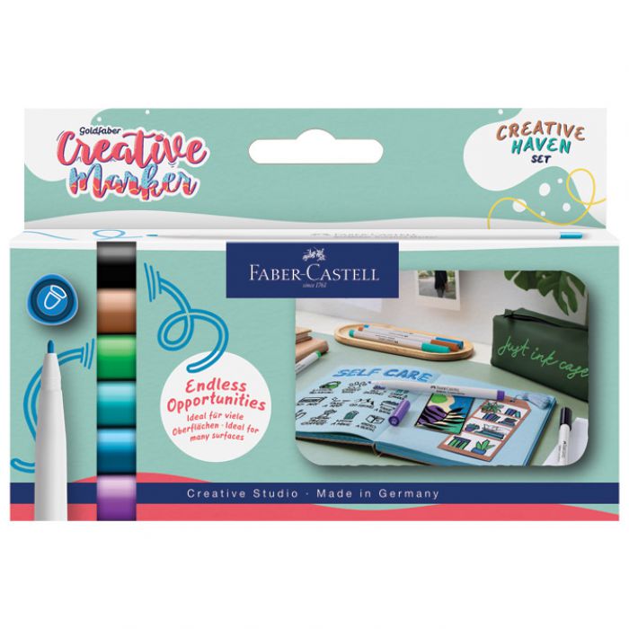 MARKER PERMANENTNI DEKORATIVNI 1,5MM PK6 FABER CASTELL 160603 SORT BLISTER