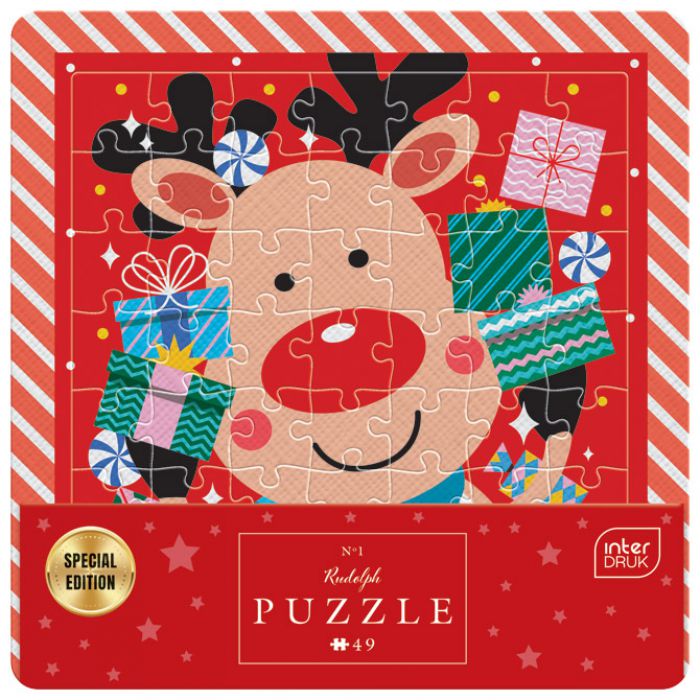 PUZZLE 49 KOM U OKVIRU CHRISTMAS "RUDOLPH" INTERDRUK