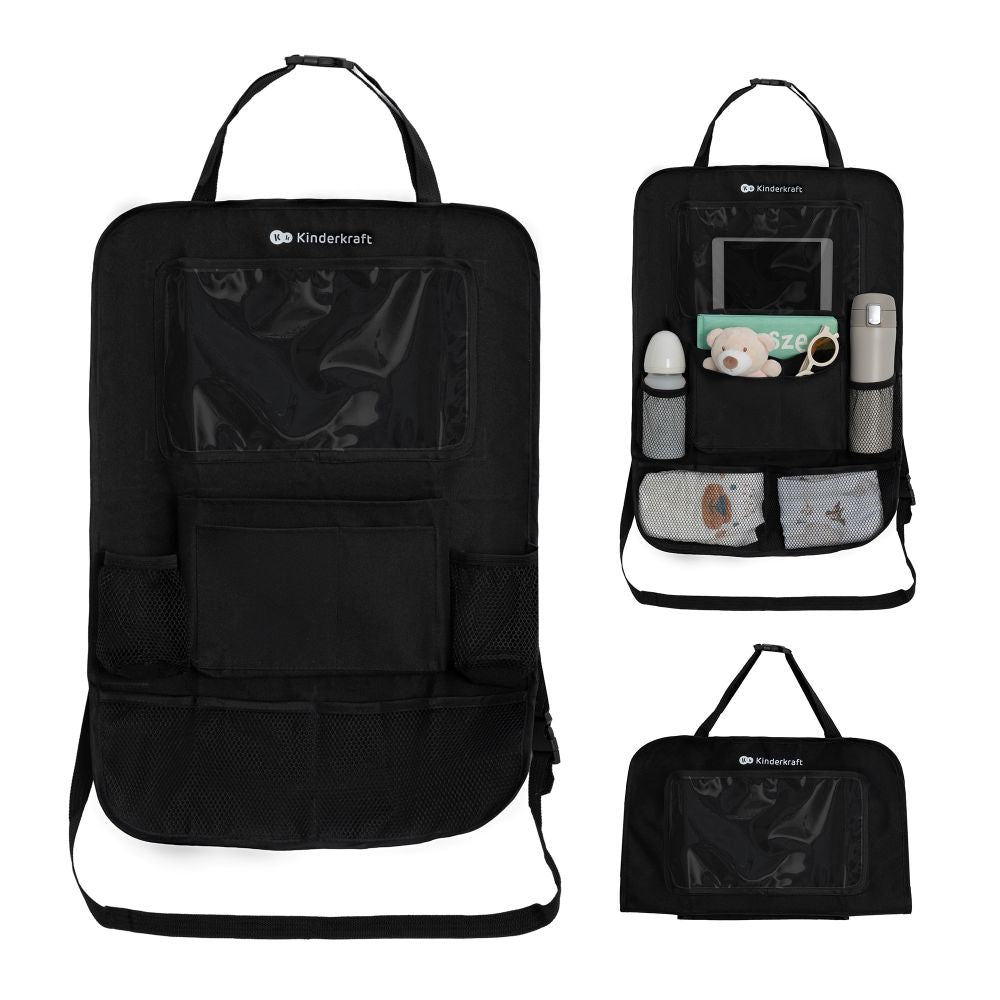 Kinderkraft organizator za auto 2u1, crni