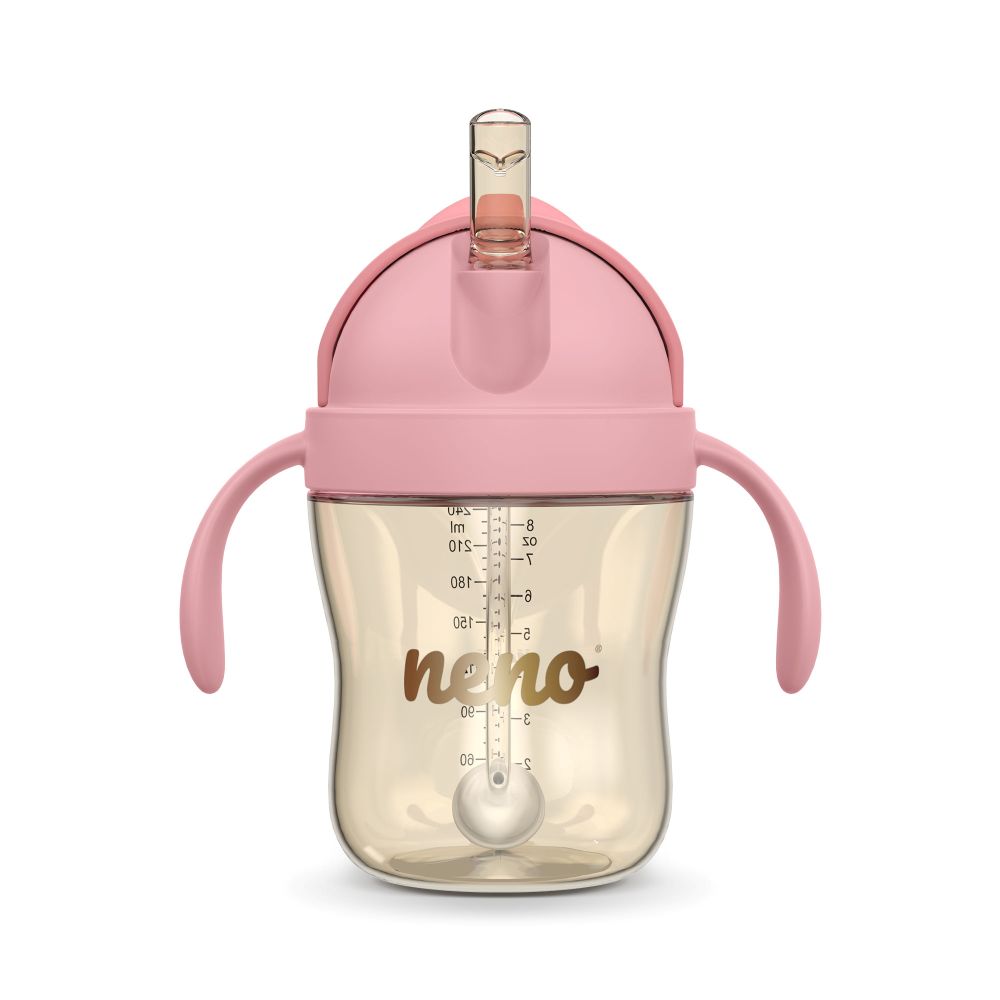 NENO BEBESITO bočica sa slamkom 240 ml, roza