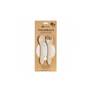 PETITE&MARS Silikonska žlica i vilica 6 m+ Take&Match, Desert Sand