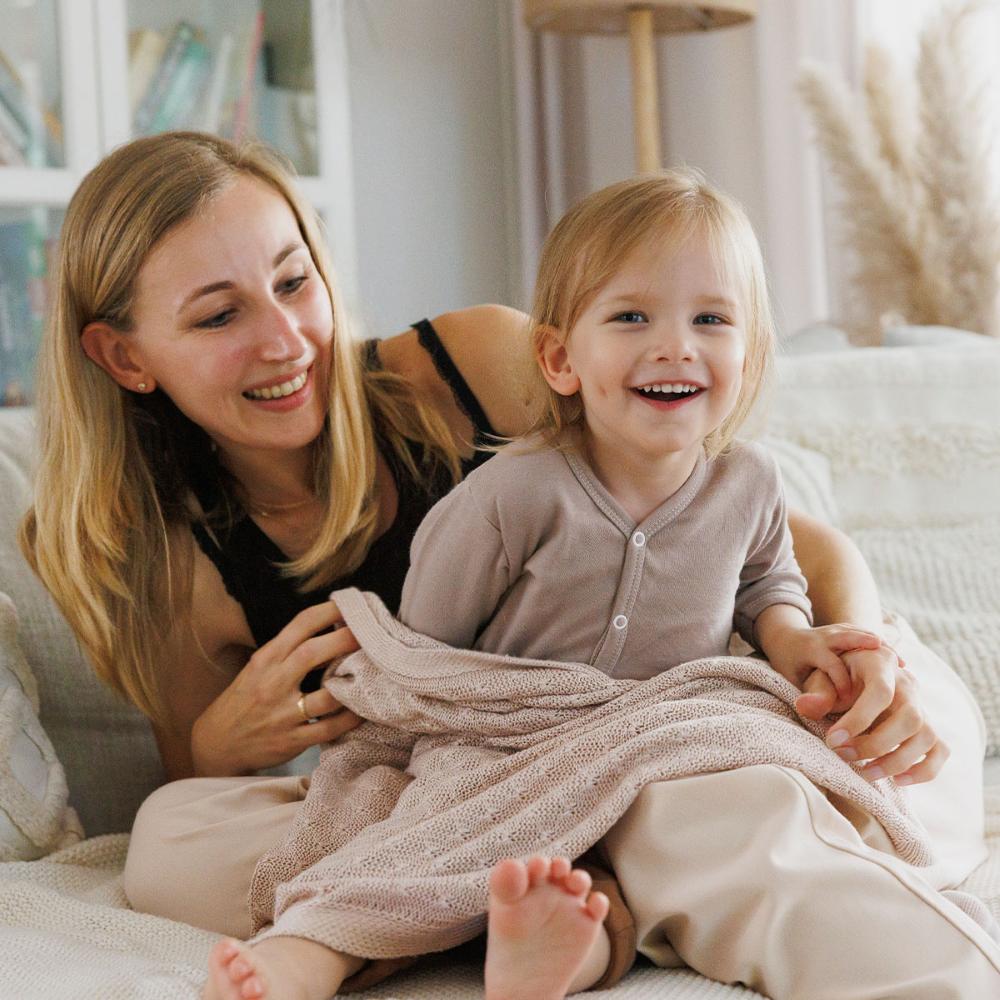 BabyOno Pletena bambus dekica 75x100 cm, svijetlo bež