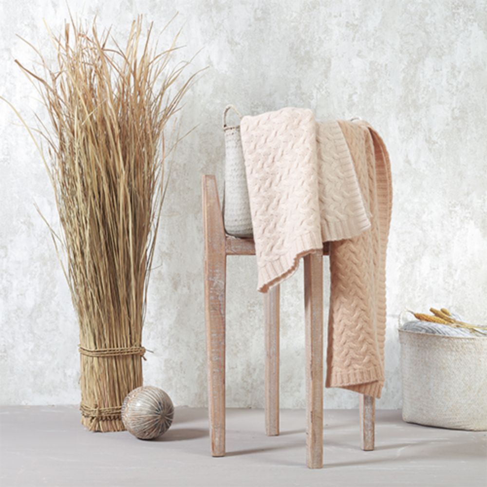 BabyOno Pletena dekica od merino vune 75x100 cm, svijetlo bež