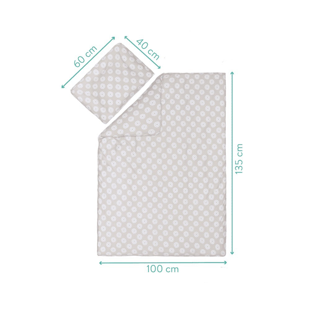 Fillikid navlaka za posteljinu 2 dijela Jersey 100x140 cm Circles grey