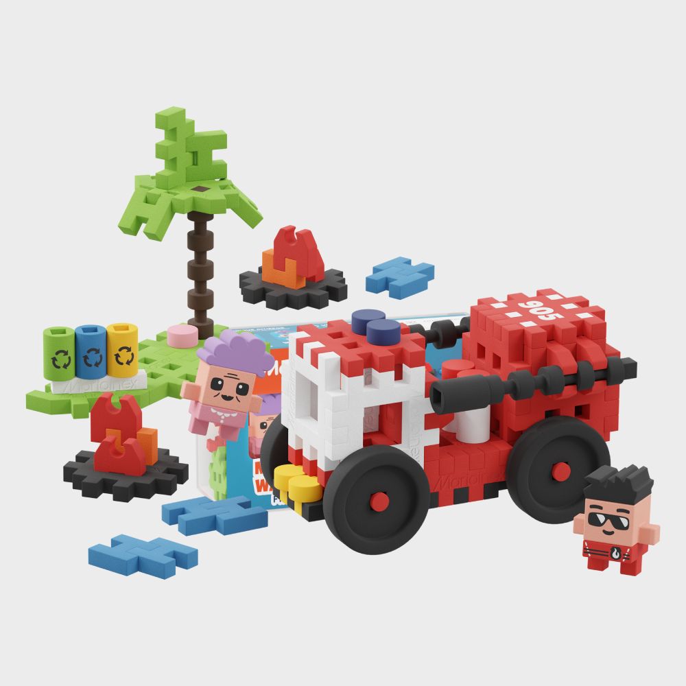 Marioinex Mini Waffle City 80 kom, Fire Truck