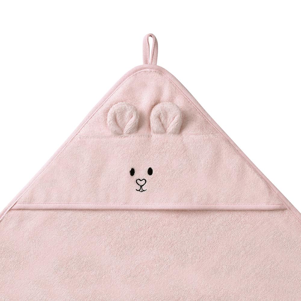 BabyOno Ručnik bambus 100x100 cm, with ears, prljavo roza