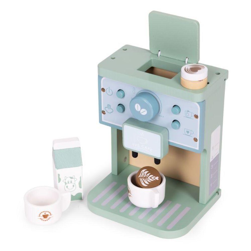 Ecotoys Drveni aparat za kavu Barista, 8 dijelova