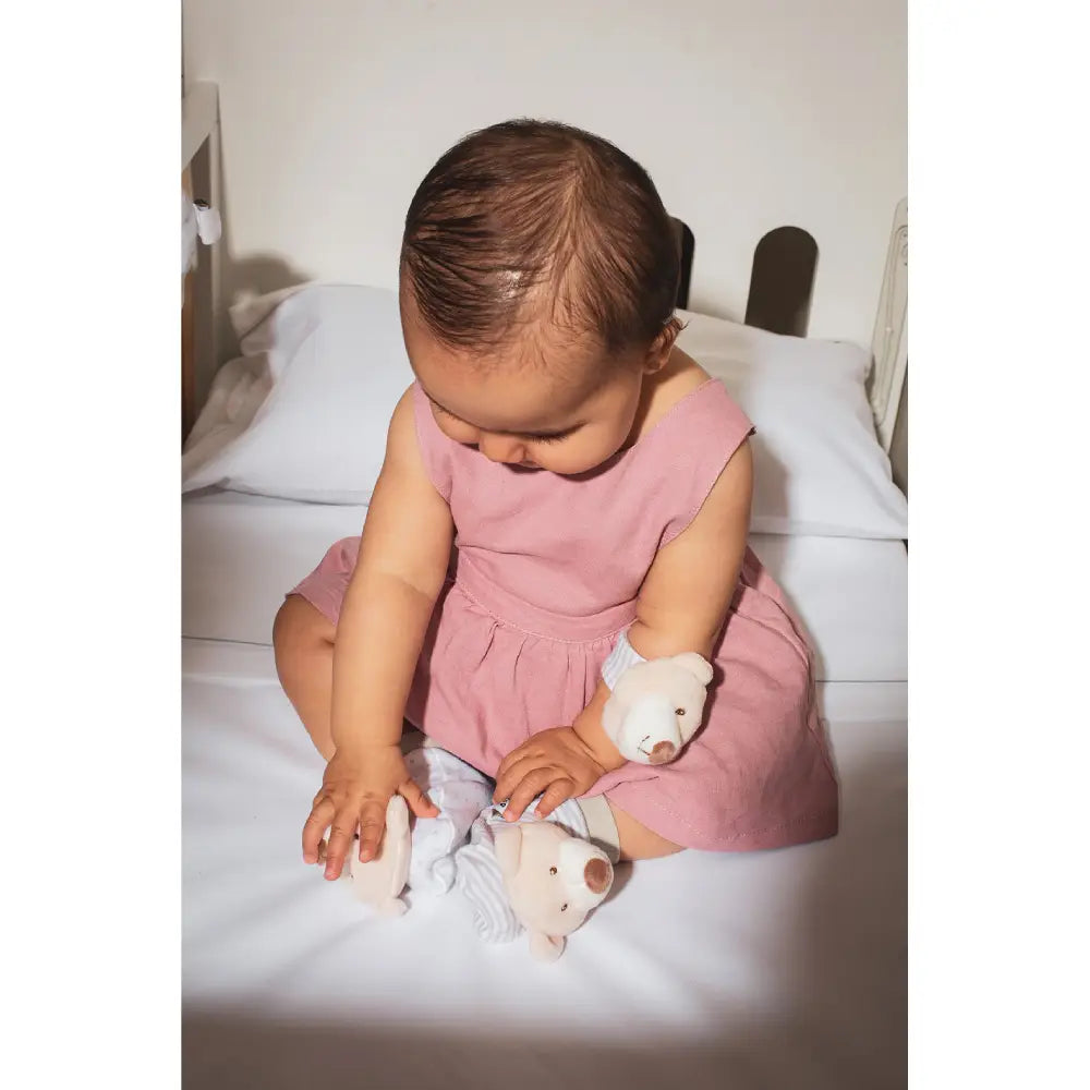 Interbaby zvečke za ruke i stopala, Medo roza