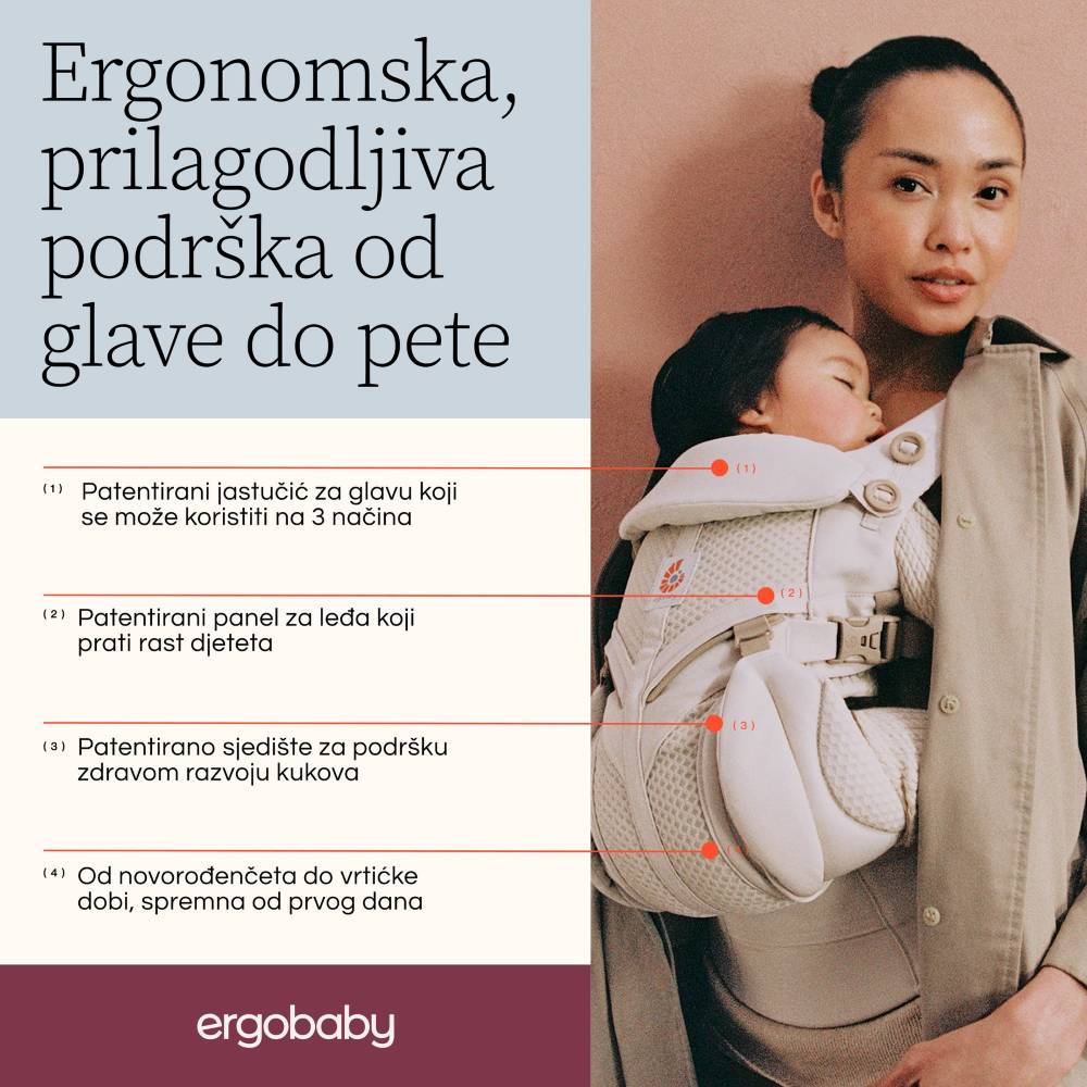 Ergobaby Omni Classic Mesh nosiljka, Pearl Grey