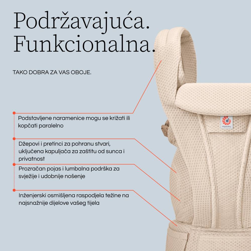 Ergobaby Omni Deluxe Mesh nosiljka, Graphite Grey