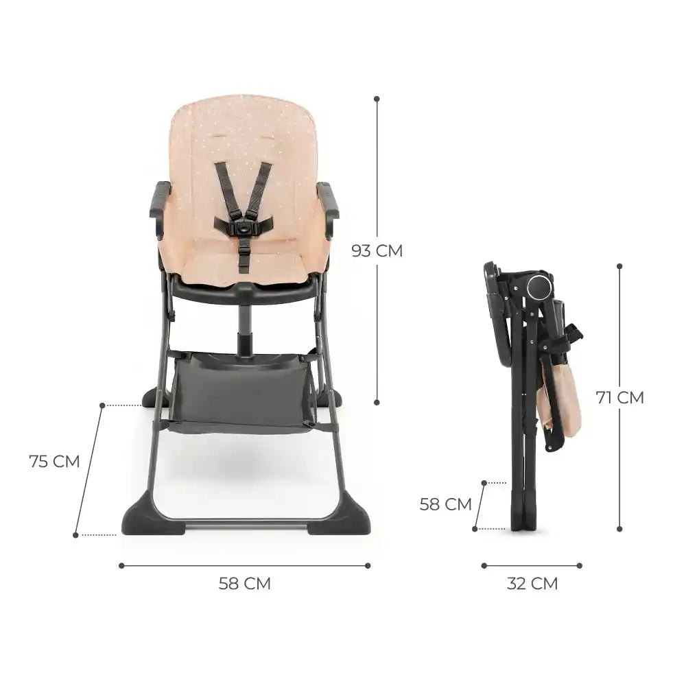 Kinderkraft hranilica FOLDEE, roza