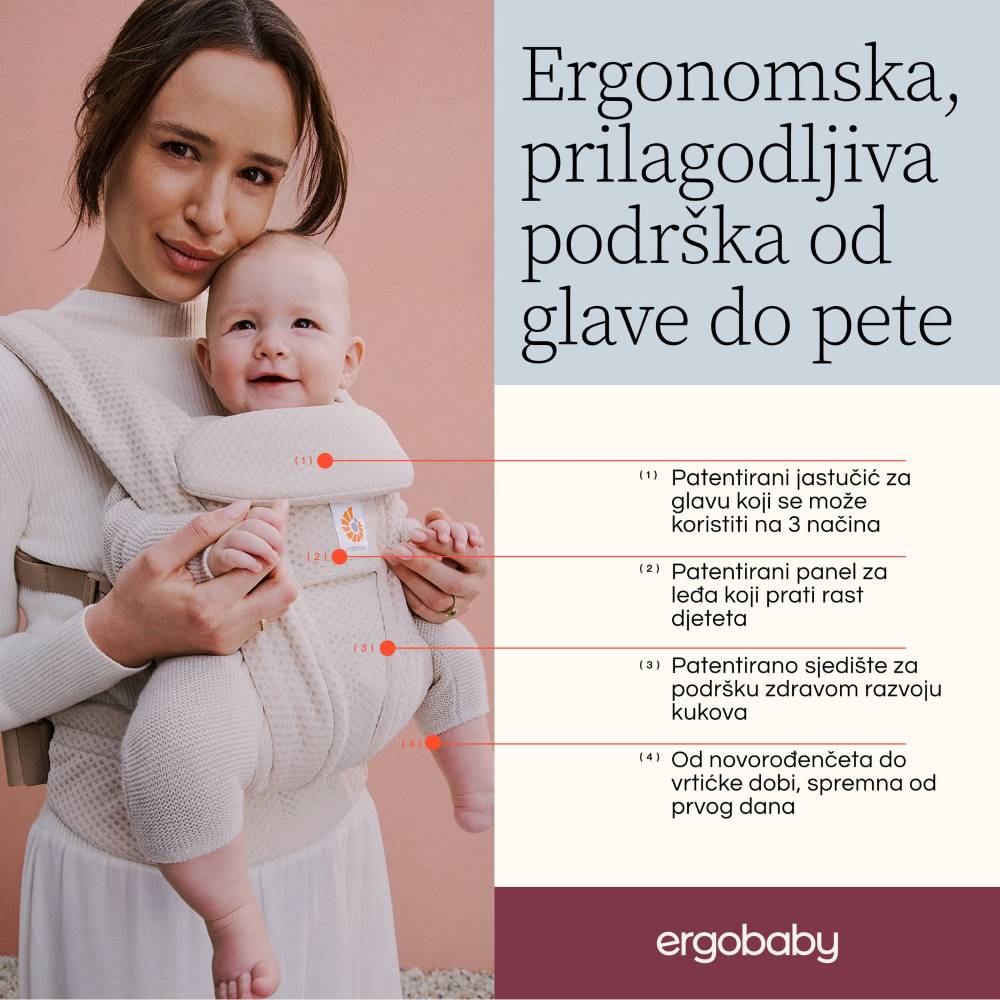 Ergobaby Omni Deluxe Mesh nosiljka, Pearl Grey