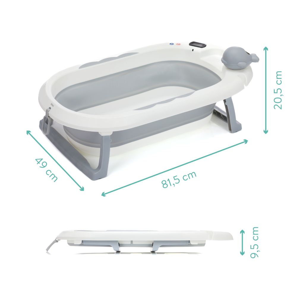 Fillikid sklopiva kadica Beluga s termometrom, white-grey