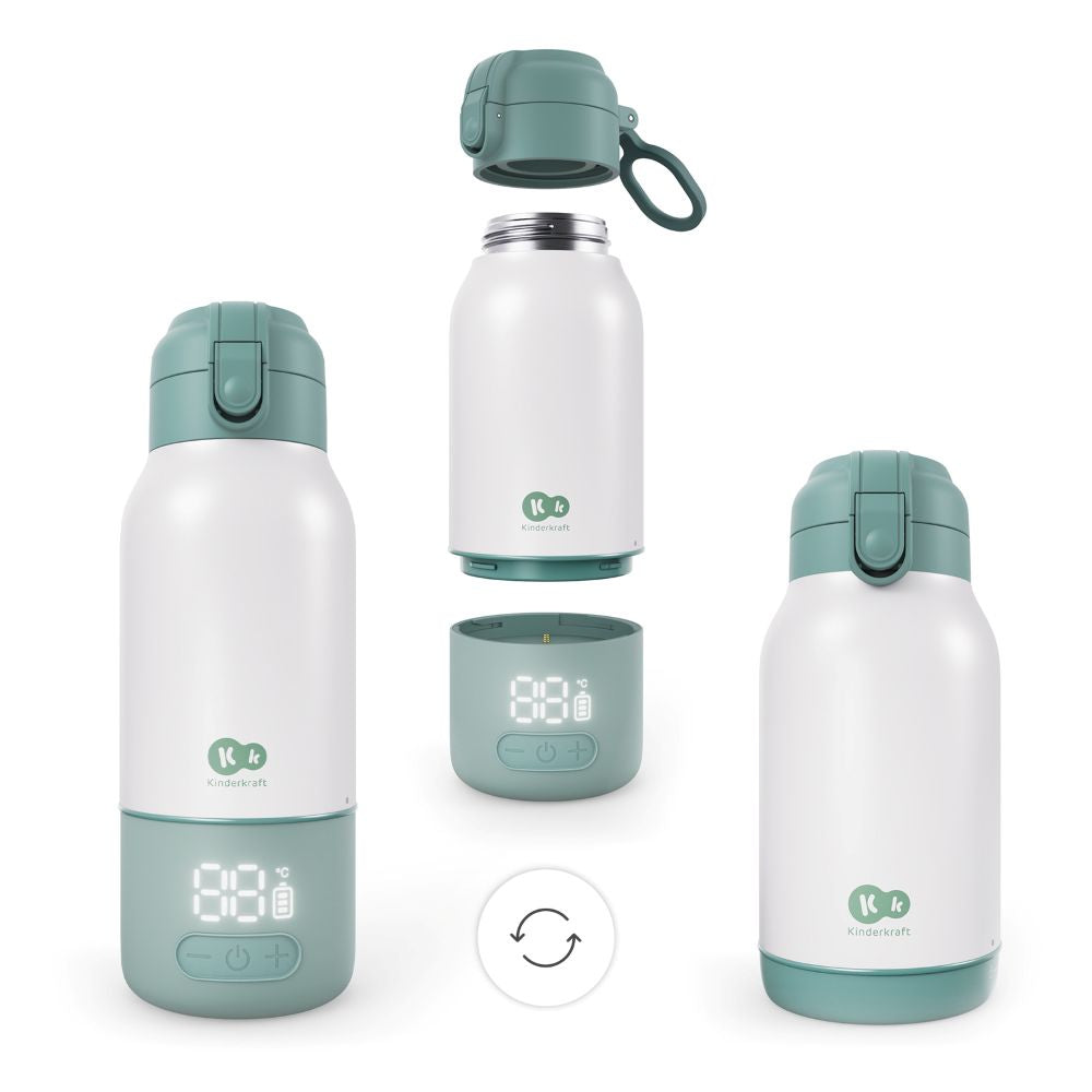 Kinderkraft GAJA prijenosni grijač - bočica/termosica s baterijom 500 ml, Green