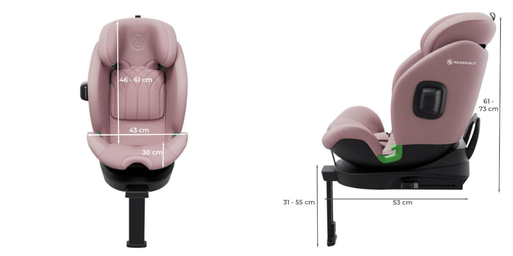 Autosjedalica Avionaut Stardust Airflow 360 i-Size 0-36 kg (61-150 cm), Pink