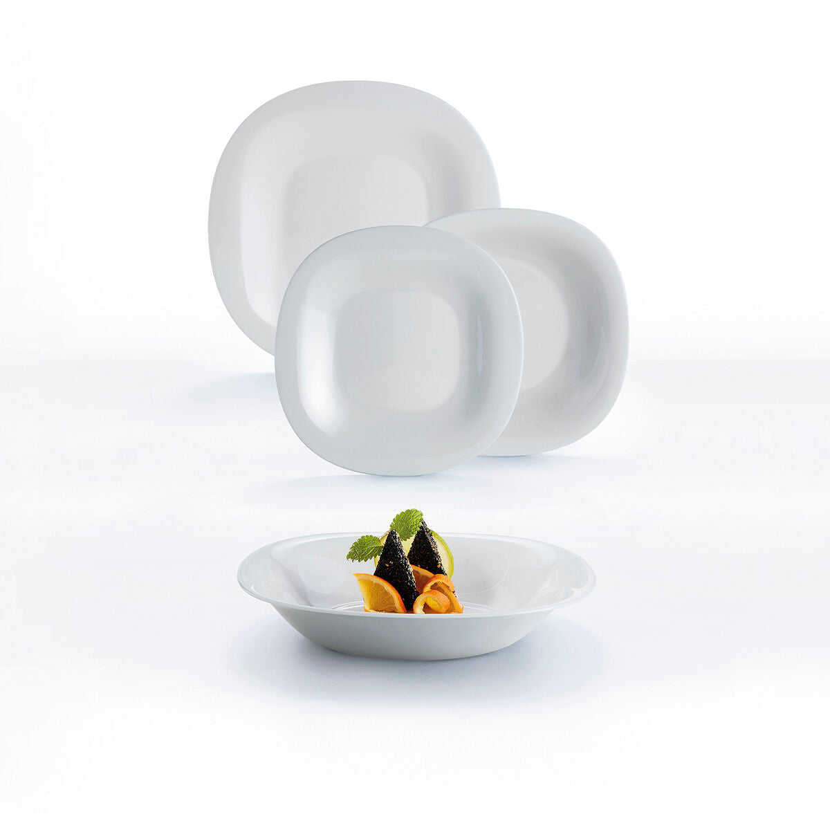 Plakans šķīvis Luminarc Carine Granit Siva Staklo (27 cm)