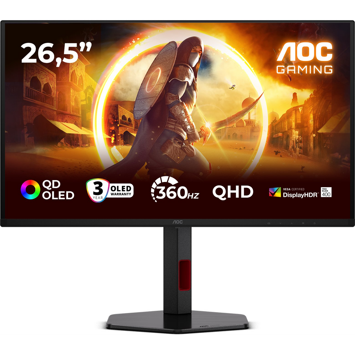 AOC G4 Q27G4SDR računalni monitor 67,3 cm (26.5") 2560 x 1440 pikseli Quad HD QD-OLED Crno, Crveno