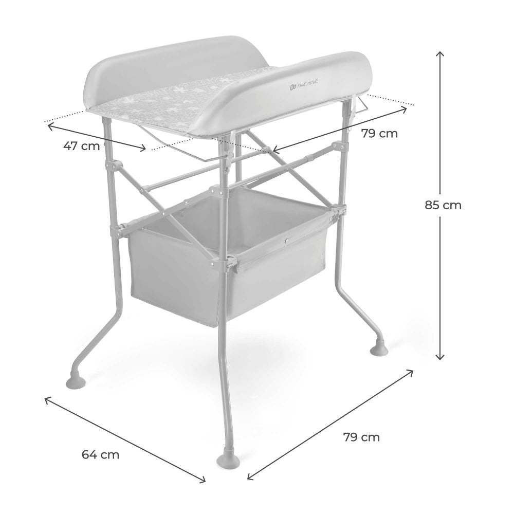 Kinderkraft Bubbly sklopivi stol za prematanje s kadicom, Grey