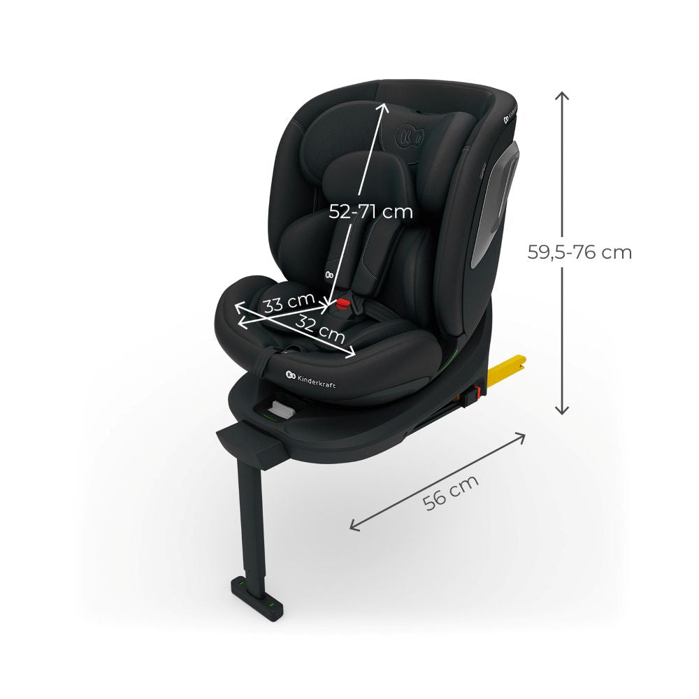 Kinderkraft I-360 2 PLUS i-Size autosjedalica 0-36 kg (40-150 cm), crna