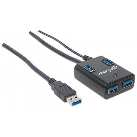 Manhattan 162302 sučelje čvorišta USB 3.2 Gen 1 (3.1 Gen 1) Type-A 5000 Mbit/s Crno