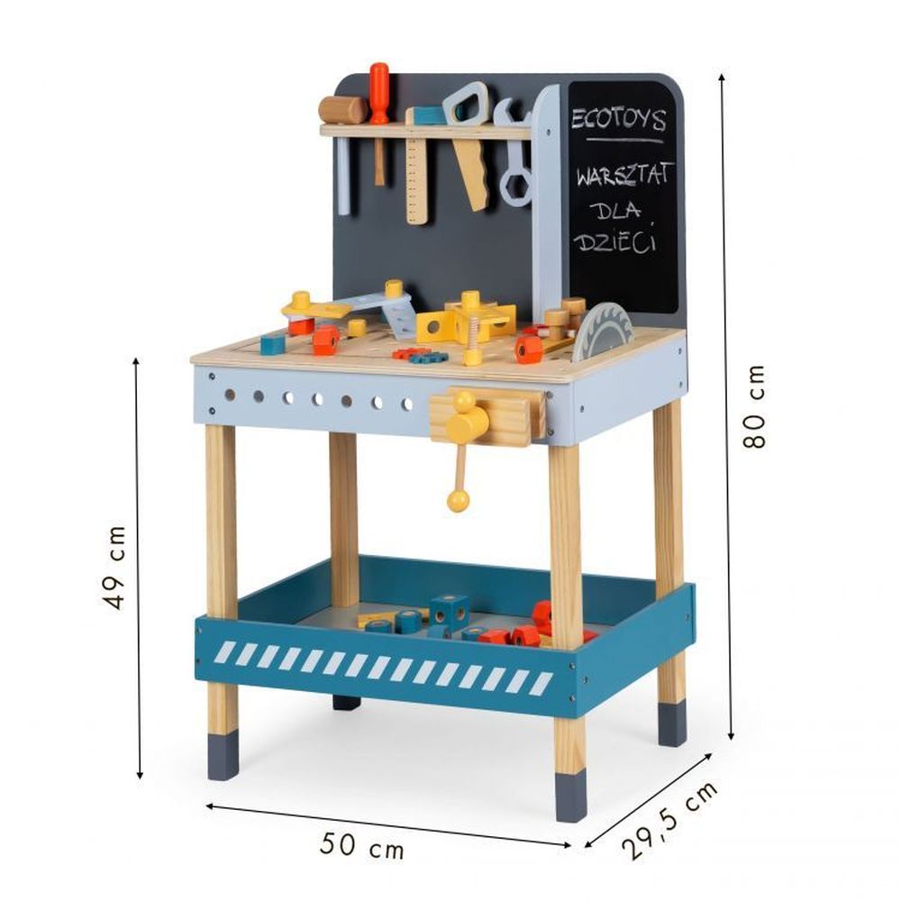 Ecotoys Stol za igru Mali Majstor od 47 elementa