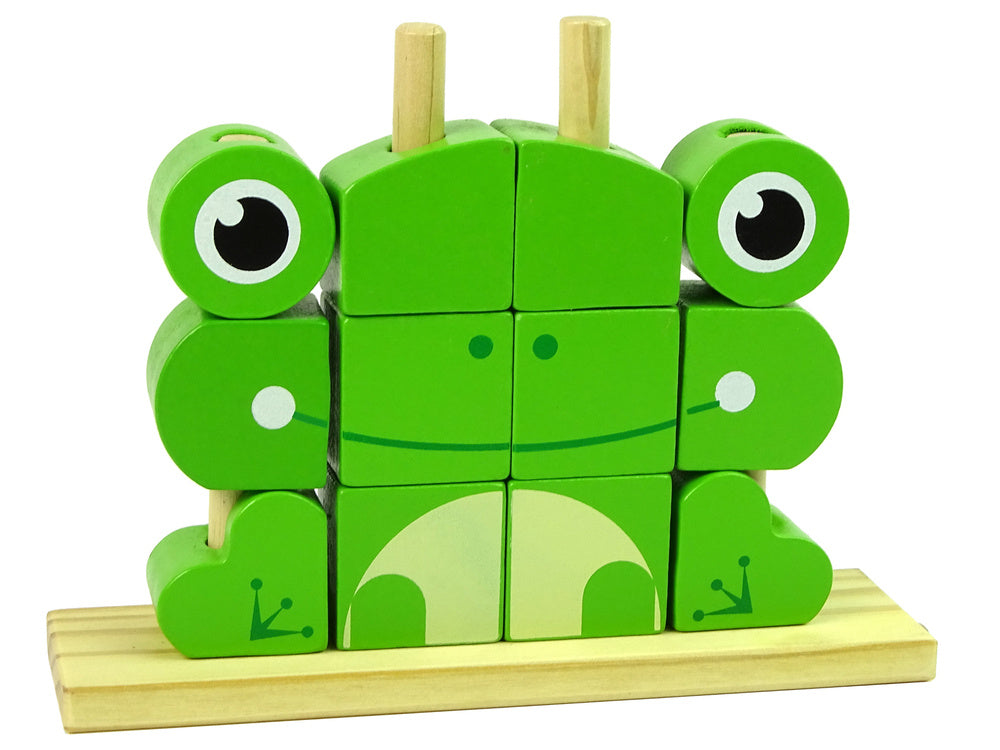 Kreativne prostorne drvene kocke 3D slagalica - žaba
