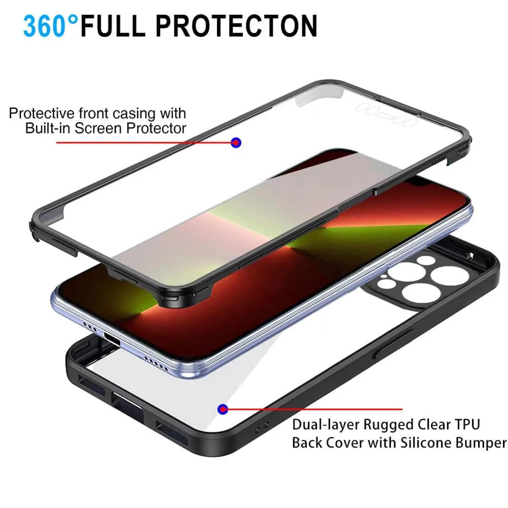 Techsuit - ColorVerse 360 Series obostrana zaštitna maska za iPhone 13 Pro Max - crna