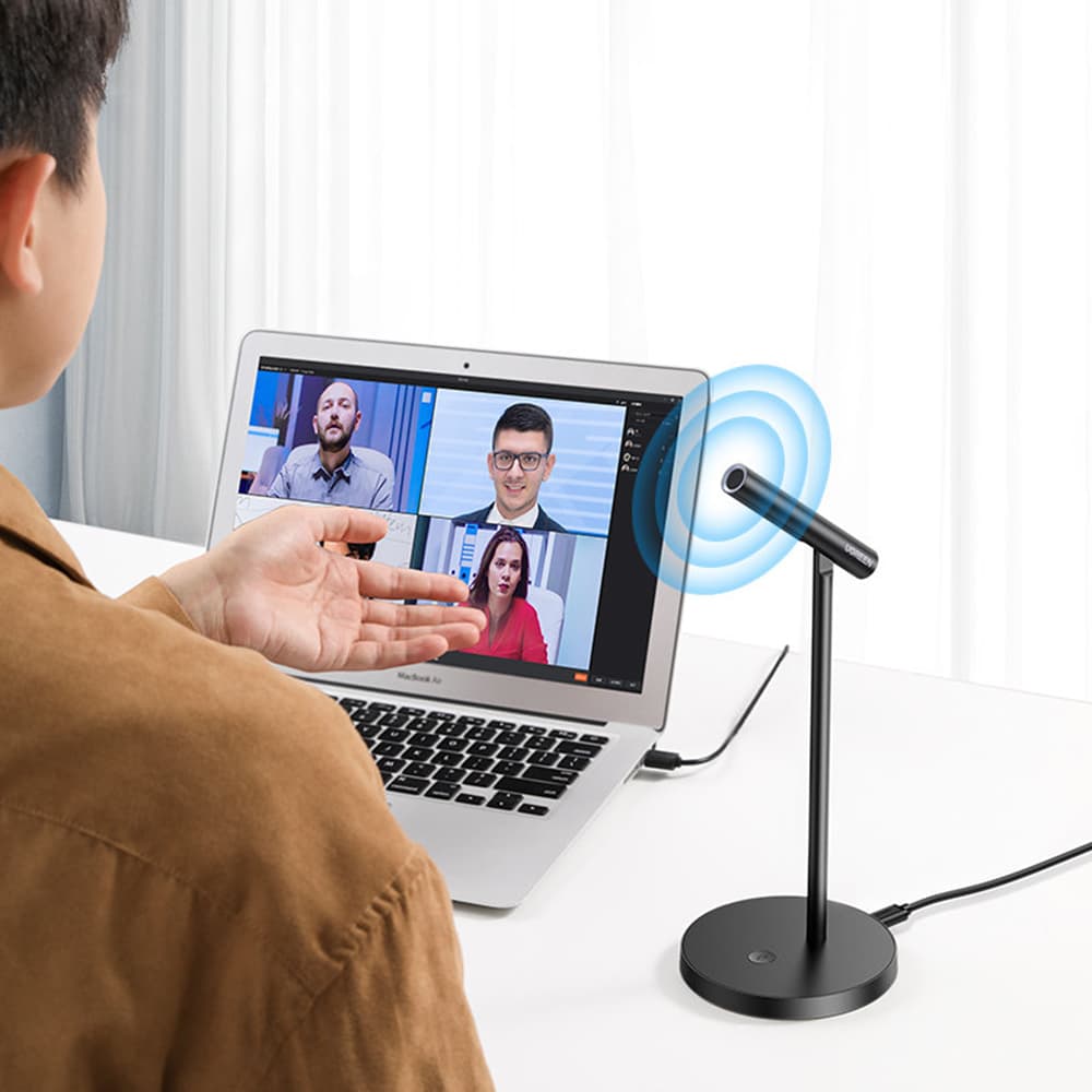 Ugreen - Stolni mikrofon (10934) - za računalo- prijenosno računalo- telefon- s kabelom USB-C- 2m - crni