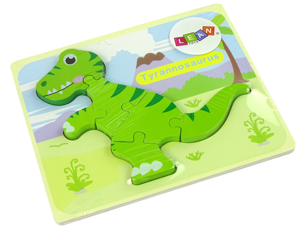 Wooden Isanosaurus Green Dinosaur Puzzle